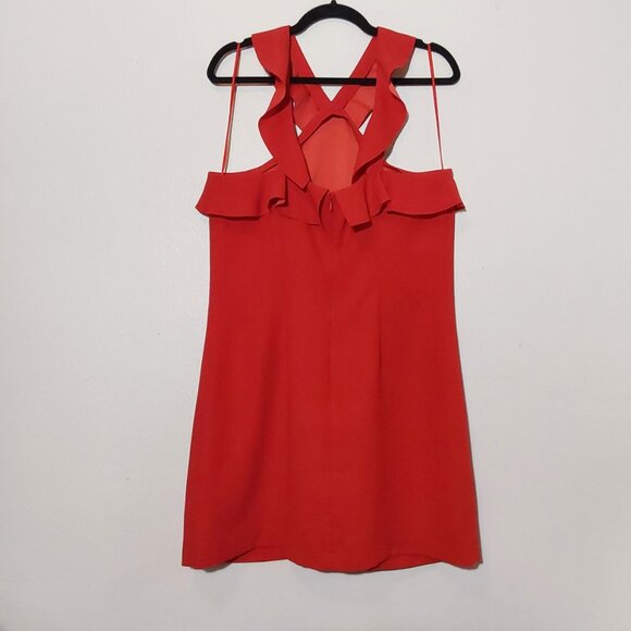 Banana Republic Ruffle Criss-Cross Mini Shift Dress - Worn Once - 12 Tall - Picture 3 of 7